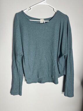Paper Crane Waffle Knit Top - Teal